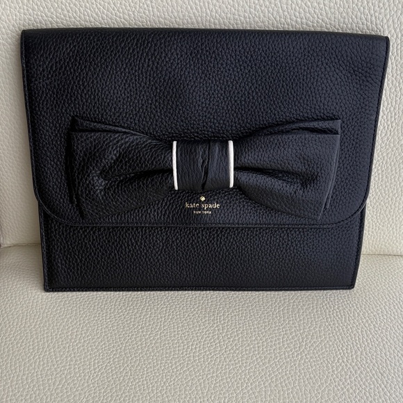Kate Spade Black Leather Bow Clutch - Picture 1 of 1